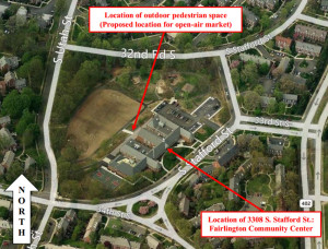 Fairlington farmers market location (photo via Arlington County)