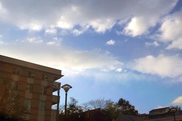 Clouds over Rosslyn after Thursday's rain storm