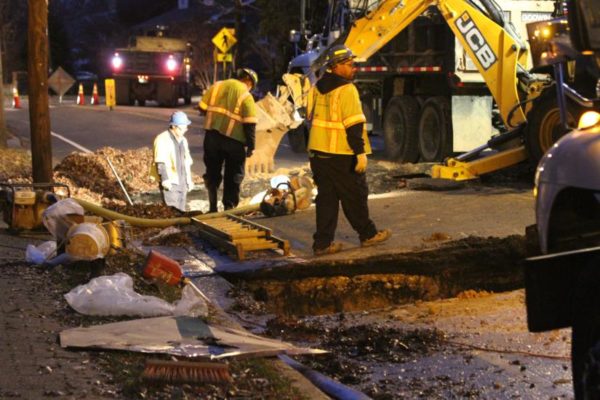 Water main break on Arlington Ridge Road