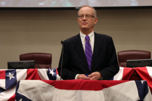 County Board member John Vihstadt speaks after being sworn in