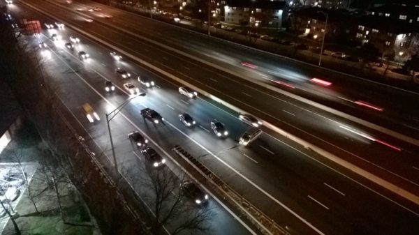 An accident on southbound I-395 Sunday night (photo courtesy Dave Prentice)