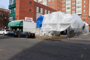 Construction on the building that will become Brixx Pizza in Clarendon