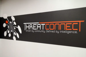 The logo in ThreatConnect's office