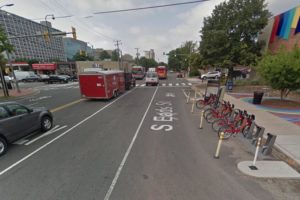 Previous configuration at S. Eads Street and 23rd Street S. (photo via Google Maps)