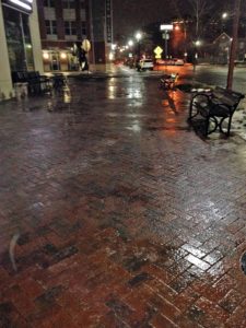 Ice on a sidewalk in the Rosslyn/Courthouse area