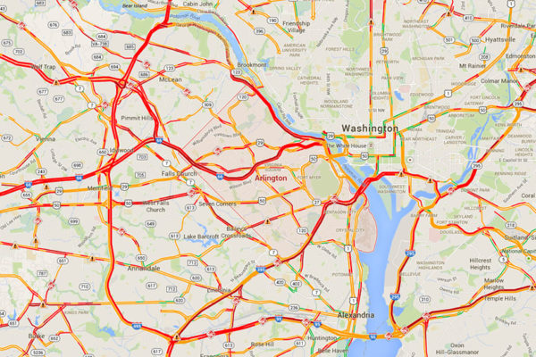 Extremely slow regional traffic due to snow on 1/6/15 at 7:45 a.m.