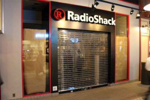 The closed RadioShack in the Crystal City Shops