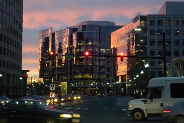 Ballston office buildings in the morning (photo courtesy Peter Roof)