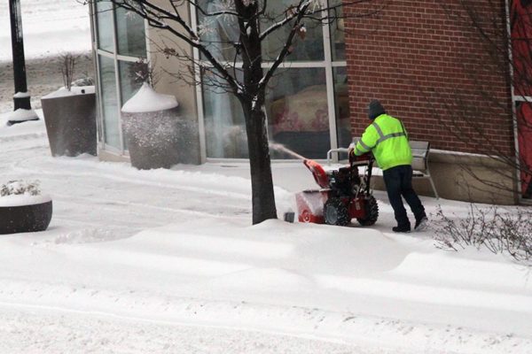 Plowing snow in Pentagon City