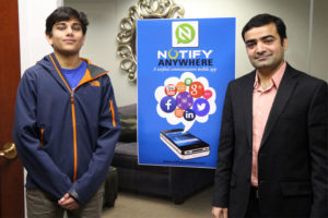 Notify Anywhere Founder Ajay Maheshwari, right, and Sahaj Sharda