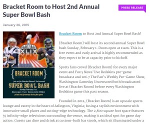 Bracket Room press release