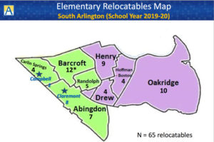 Where Arlington Public Schools is planning to put relocatable classrooms in the 2019-2020 school year