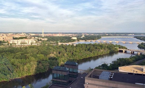 View of the Potomac and Roosevelt Island from Rosslyn