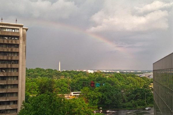 Rainbow over D.C. on 5/18/15 as seen from Rosslyn