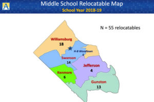 Where Arlington Public Schools is planning to put relocatable classrooms in the 2018-2019 school year