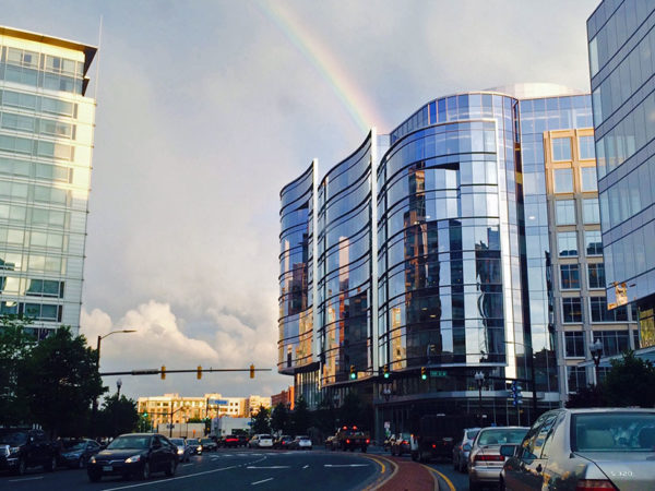 Rainbow over Ballston (photo courtesy Valerie)