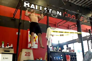 John Bocek setting an unofficial pullup record