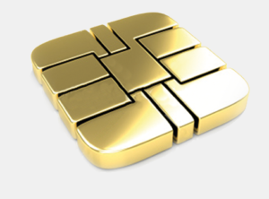 An EMV chip (illustration).