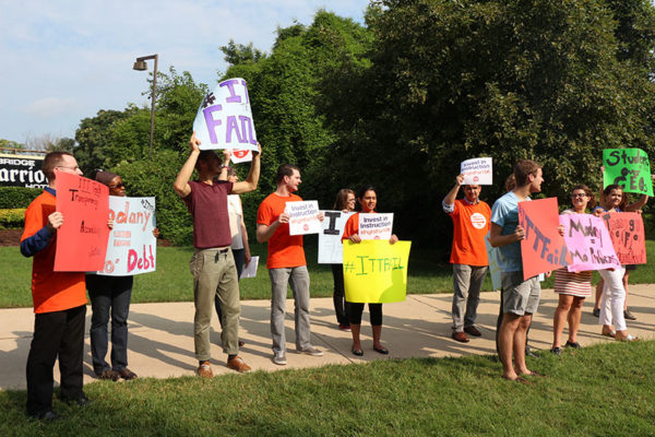 ITT Tech Protest group in Rosslyn, July 2015 (file photo)