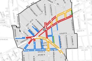 Retail plan color coded map for Clarendon