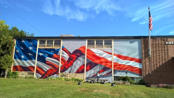 Flag mural on Virginia Square VFW post (photo courtesy @jbester)