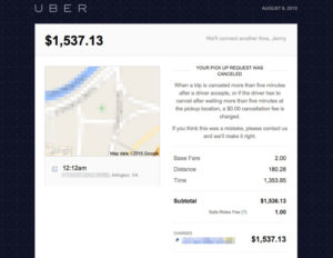 Crazy Uber bill