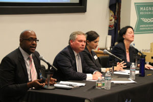 Candidates field questions from the audience