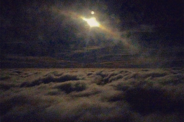 Last night's Super Moon above the clouds, as seen from a flight arriving at DCA