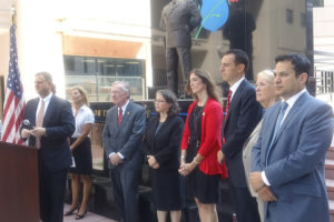 Del. Patrick Hope speaks about background checks at a press conference (via Blue Virginia)