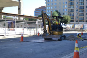 Crews installing fiber optic cables on Wilson Blvd