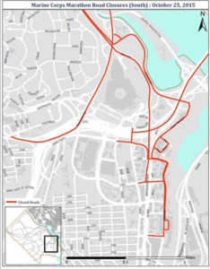 Marine Corps Marathon road closures (Courtesy of ACPD)