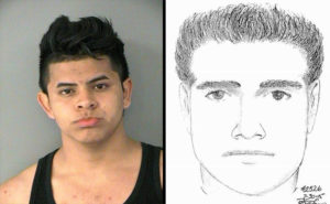 ACPD arrest of sexual assault suspect Melvin Perez-Bonilla (mug shot vs. sketch)