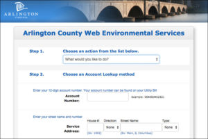 Arlington Dept. of Environmental Services web form