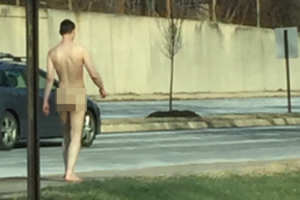 Nude man on Army Navy Drive