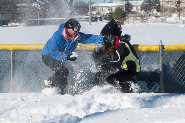 Quincy park snowball fight