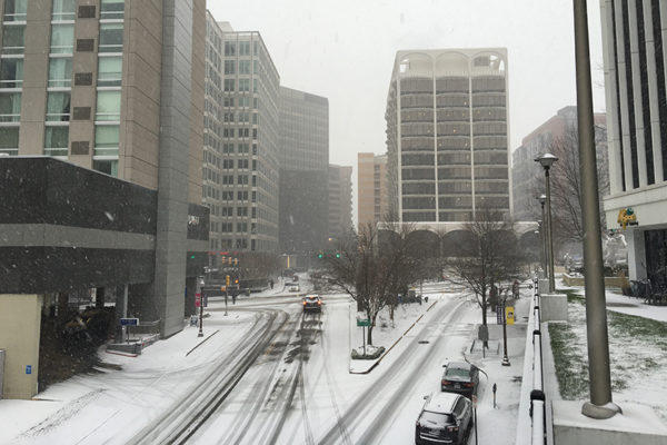 Snowy roads in Rosslyn