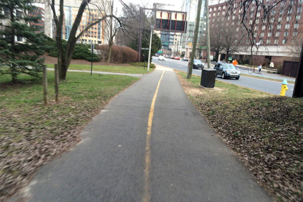 Biking on a trail near Ballston