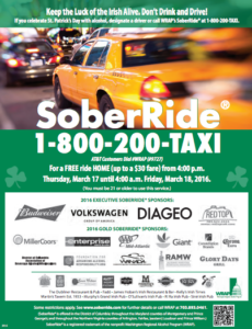 SoberRide St. Patrick's Day poster