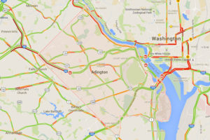 Evening rush hour traffic on 3/16/16 (image via Google Maps)