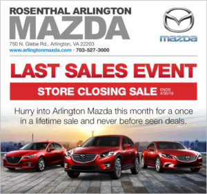 Rosenthal Arlington Mazda closing sale graphic