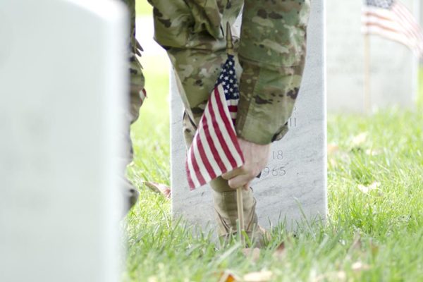 Flags In at Arlington National Cemetery, just prior to Memorial Day