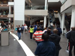 Long line for Garrett Popcorn Shop in Pentagon City Mall