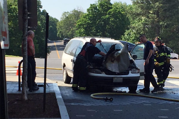 Van fire on Columbia Pike (photo courtesy Bethany)