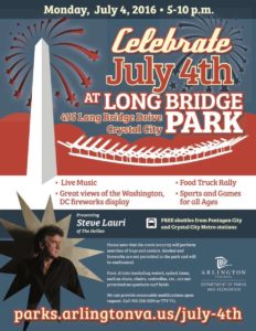 Long Bridge Park Independence Day flyer 2016