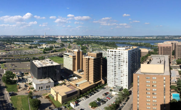 D.C. skyline view from the rooftop of the Bartlett in Pentagon City