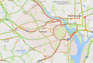 Google traffic map on 8/15/16