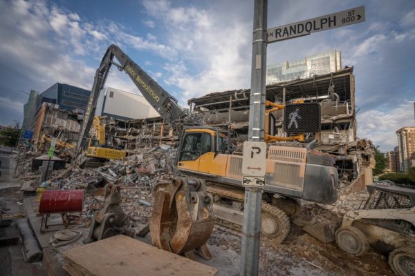 Demolition at Ballston Common Mall (Flickr pool photo by Kevin Wolf)