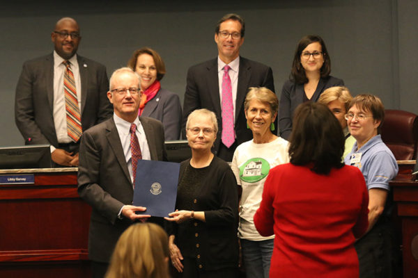 Arlington County Board members pose with honored citizens on Sept. 27, 2016