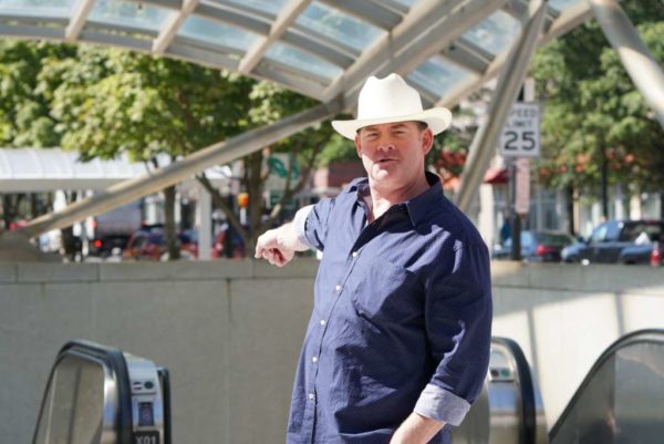 Comedian David Koechner in Clarendon (photo courtesy Collin O'Brien)