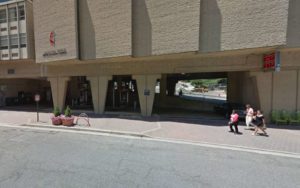 Sunoco gas station underneath the Arlington Temple United Methodist Church (photo via Google Maps)